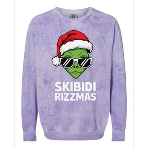 Skibid.I Rizzmas Christmas Rizz Funny Alien Xmas Colorblast Crewneck Sweatshirt