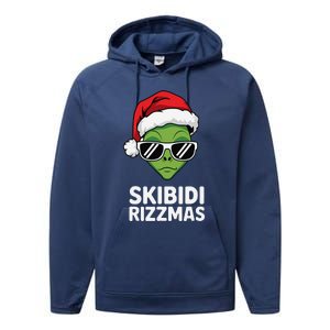 Skibid.I Rizzmas Christmas Rizz Funny Alien Xmas Performance Fleece Hoodie