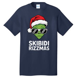 Skibid.I Rizzmas Christmas Rizz Funny Alien Xmas Tall T-Shirt