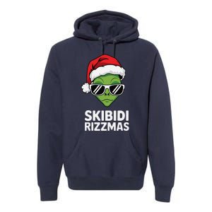 Skibid.I Rizzmas Christmas Rizz Funny Alien Xmas Premium Hoodie