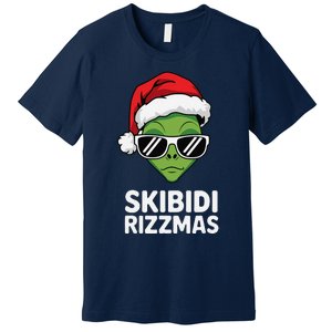 Skibid.I Rizzmas Christmas Rizz Funny Alien Xmas Premium T-Shirt