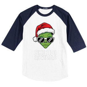 Skibid.I Rizzmas Christmas Rizz Funny Alien Xmas Baseball Sleeve Shirt