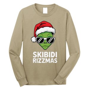 Skibid.I Rizzmas Christmas Rizz Funny Alien Xmas Long Sleeve Shirt