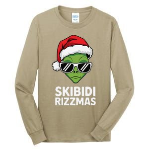 Skibid.I Rizzmas Christmas Rizz Funny Alien Xmas Tall Long Sleeve T-Shirt