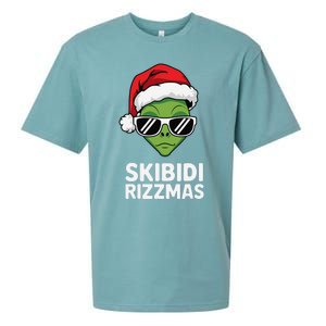 Skibid.I Rizzmas Christmas Rizz Funny Alien Xmas Sueded Cloud Jersey T-Shirt