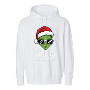 Skibid.I Rizzmas Christmas Rizz Funny Alien Xmas Garment-Dyed Fleece Hoodie