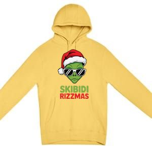 Skibid.I Rizzmas Christmas Rizz Funny Alien Xmas Premium Pullover Hoodie