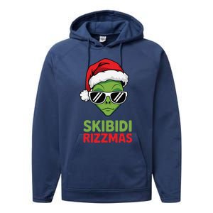 Skibid.I Rizzmas Christmas Rizz Funny Alien Xmas Performance Fleece Hoodie