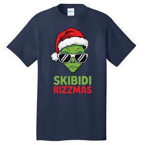 Skibid.I Rizzmas Christmas Rizz Funny Alien Xmas Tall T-Shirt