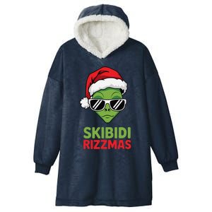 Skibid.I Rizzmas Christmas Rizz Funny Alien Xmas Hooded Wearable Blanket