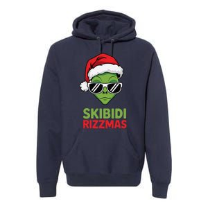 Skibid.I Rizzmas Christmas Rizz Funny Alien Xmas Premium Hoodie