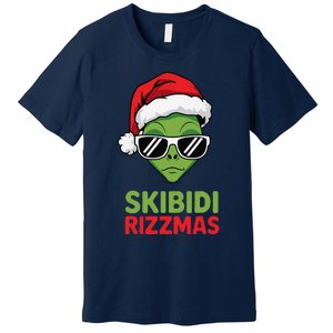 Skibid.I Rizzmas Christmas Rizz Funny Alien Xmas Premium T-Shirt