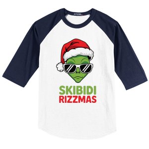 Skibid.I Rizzmas Christmas Rizz Funny Alien Xmas Baseball Sleeve Shirt