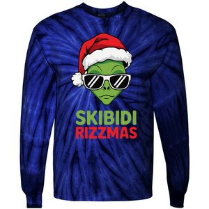 Skibid.I Rizzmas Christmas Rizz Funny Alien Xmas Tie-Dye Long Sleeve Shirt