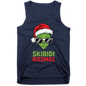 Skibid.I Rizzmas Christmas Rizz Funny Alien Xmas Tank Top