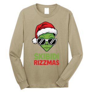 Skibid.I Rizzmas Christmas Rizz Funny Alien Xmas Long Sleeve Shirt