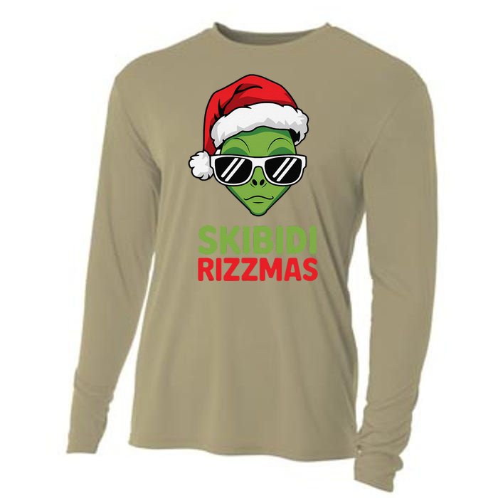 Skibid.I Rizzmas Christmas Rizz Funny Alien Xmas Cooling Performance Long Sleeve Crew