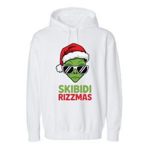 Skibid.I Rizzmas Christmas Rizz Funny Alien Xmas Garment-Dyed Fleece Hoodie