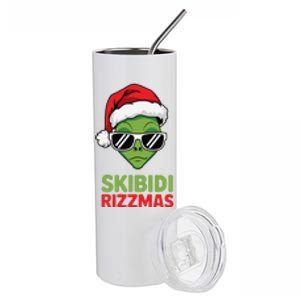 Skibid.I Rizzmas Christmas Rizz Funny Alien Xmas Stainless Steel Tumbler