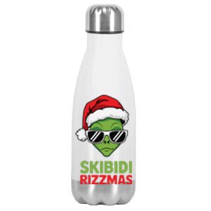 Skibid.I Rizzmas Christmas Rizz Funny Alien Xmas Stainless Steel Insulated Water Bottle