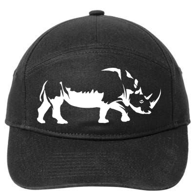 Simple Rhino Cut Out Silhouette 7-Panel Snapback Hat