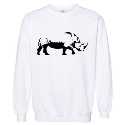 Simple Rhino Cut Out Silhouette Garment-Dyed Sweatshirt
