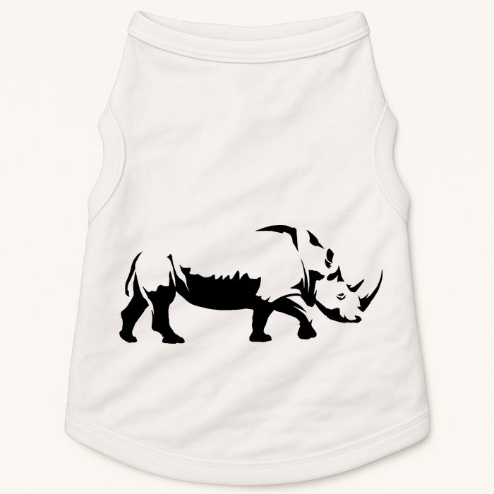 Simple Rhino Cut Out Silhouette Doggie Tank
