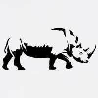 Simple Rhino Cut Out Silhouette Doggie Tank
