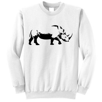 Simple Rhino Cut Out Silhouette Sweatshirt