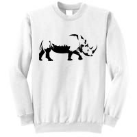 Simple Rhino Cut Out Silhouette Sweatshirt