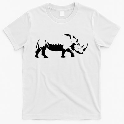 Simple Rhino Cut Out Silhouette T-Shirt