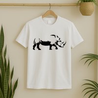 Simple Rhino Cut Out Silhouette T-Shirt