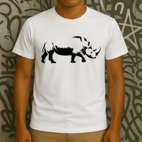 Simple Rhino Cut Out Silhouette T-Shirt