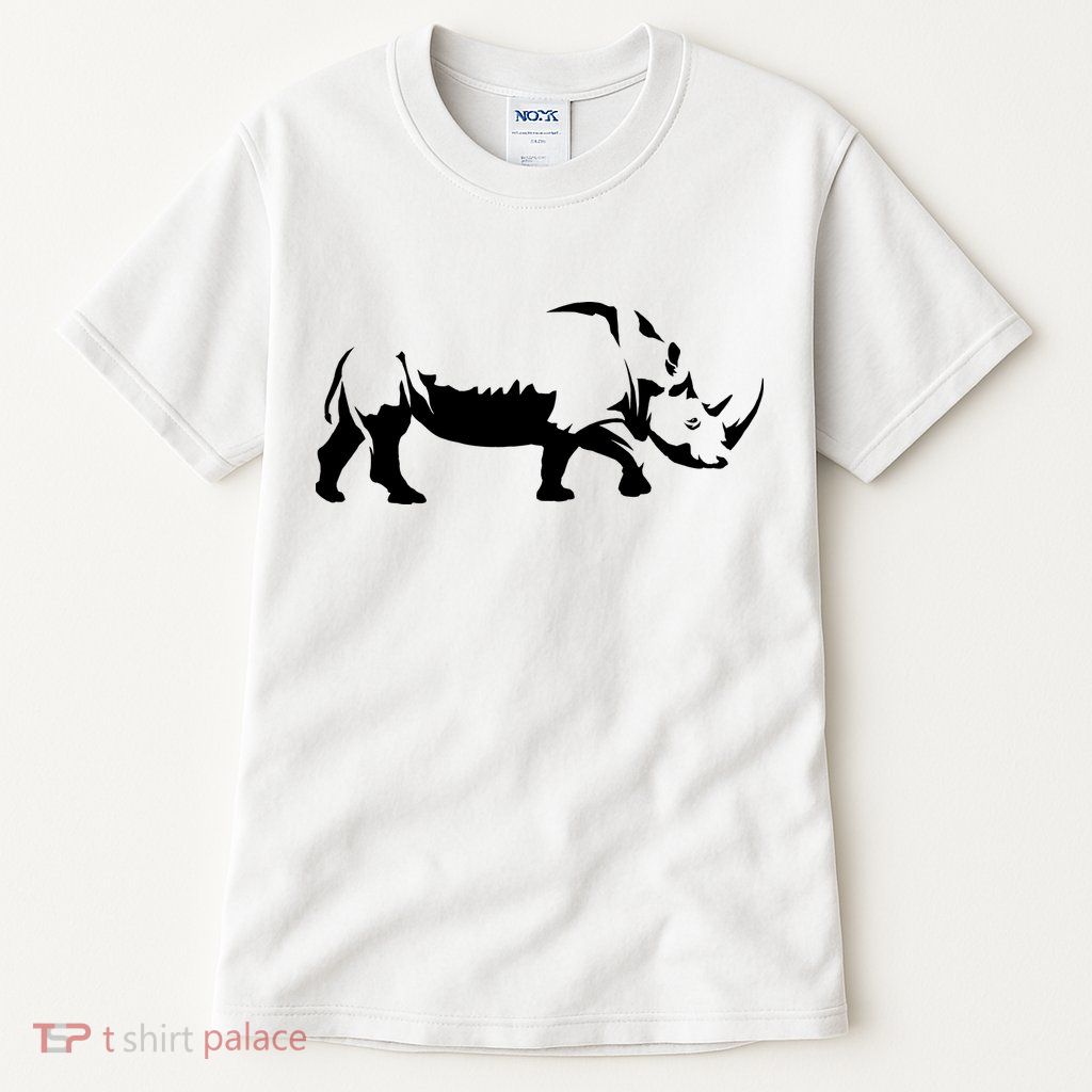 Simple Rhino Cut Out Silhouette Tall T-Shirt