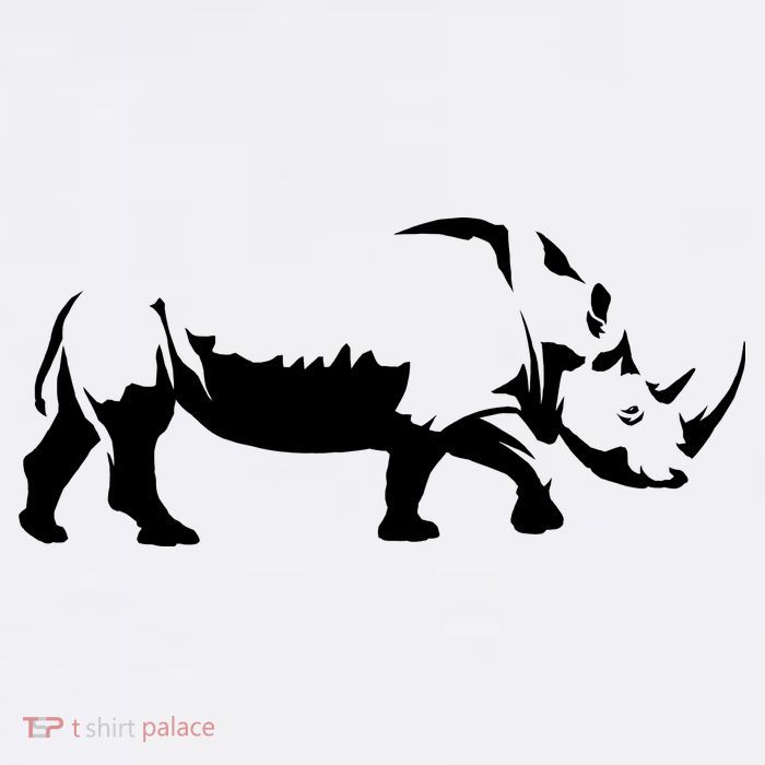 Simple Rhino Cut Out Silhouette Tall T-Shirt