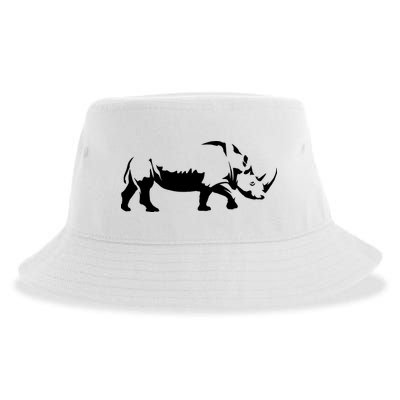 Simple Rhino Cut Out Silhouette Sustainable Bucket Hat