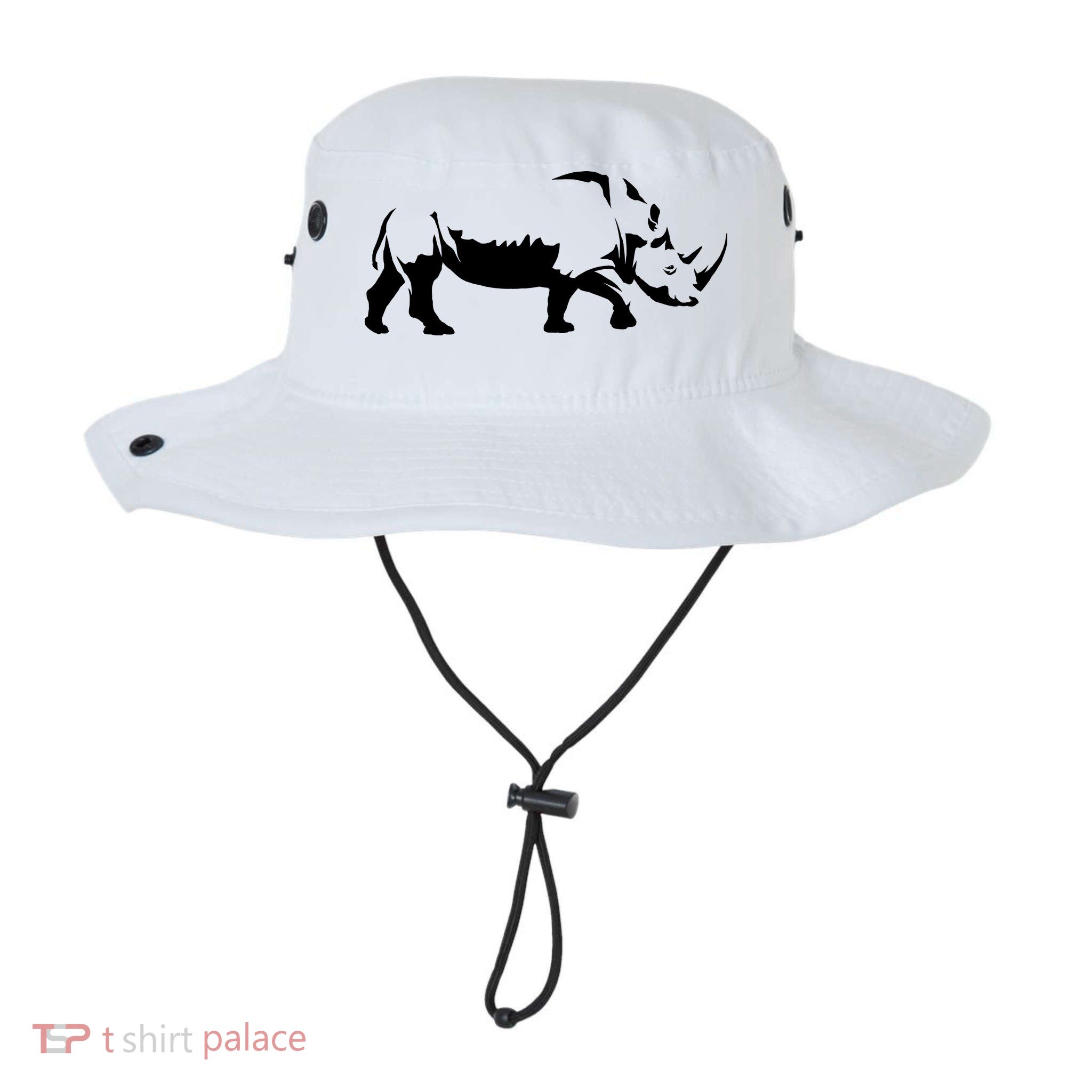 Simple Rhino Cut Out Silhouette Bucket Hat