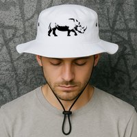 Simple Rhino Cut Out Silhouette Bucket Hat