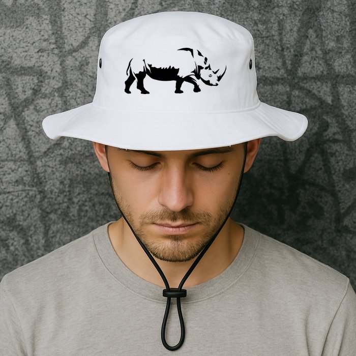 Simple Rhino Cut Out Silhouette Bucket Hat