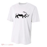 Simple Rhino Cut Out Silhouette Youth Performance Sprint T-Shirt