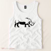 Simple Rhino Cut Out Silhouette Tank Top