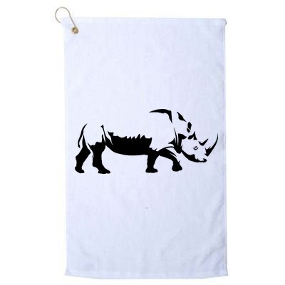 Simple Rhino Cut Out Silhouette Golf Towel