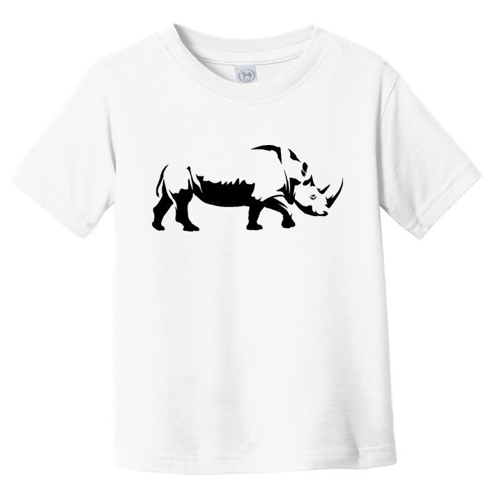 Simple Rhino Cut Out Silhouette Toddler T-Shirt