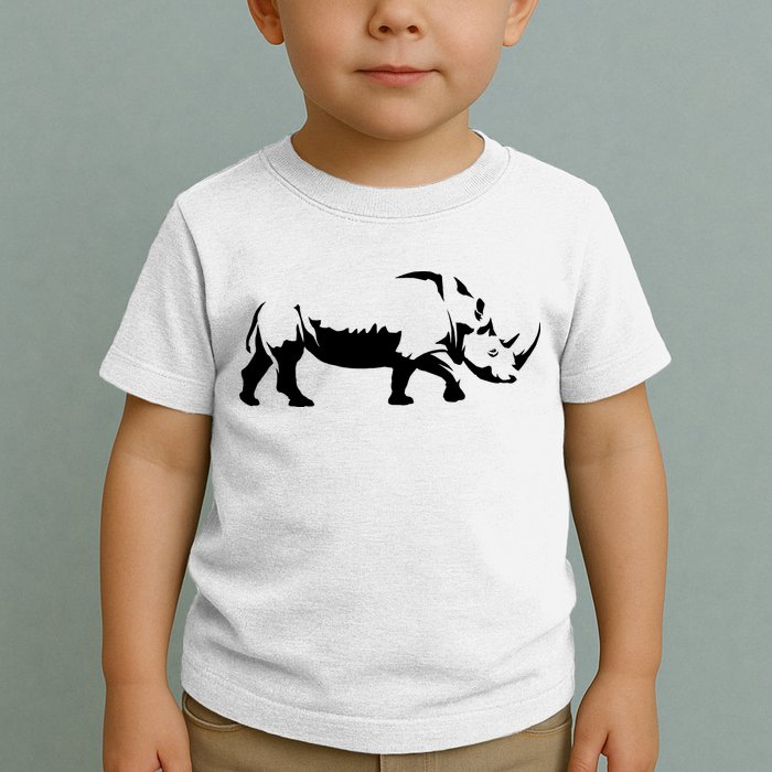 Simple Rhino Cut Out Silhouette Toddler T-Shirt