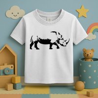 Simple Rhino Cut Out Silhouette Toddler T-Shirt