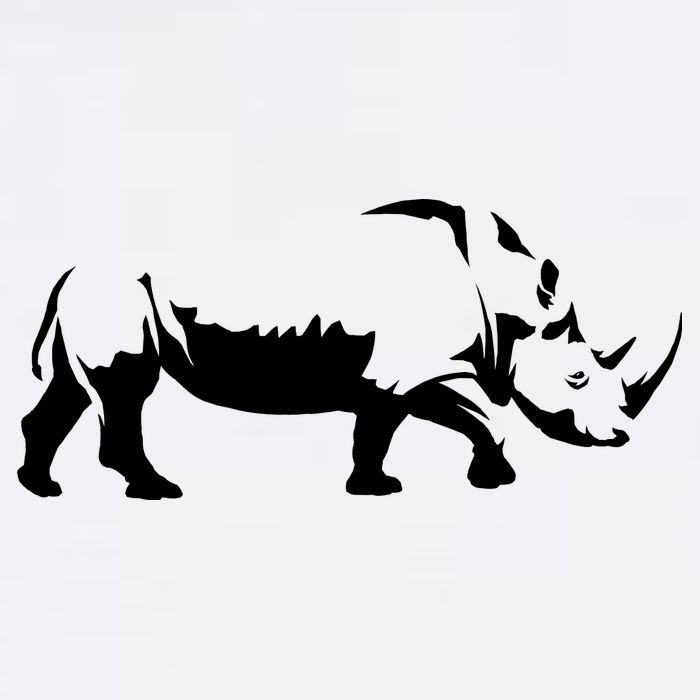 Simple Rhino Cut Out Silhouette Toddler T-Shirt