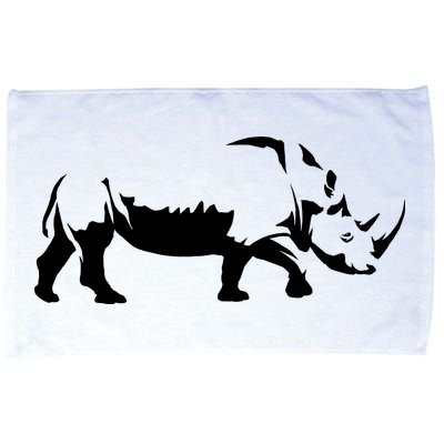 Simple Rhino Cut Out Silhouette Microfiber Hand Towel