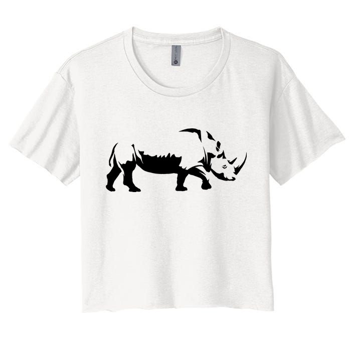 Simple Rhino Cut Out Silhouette Crop Top