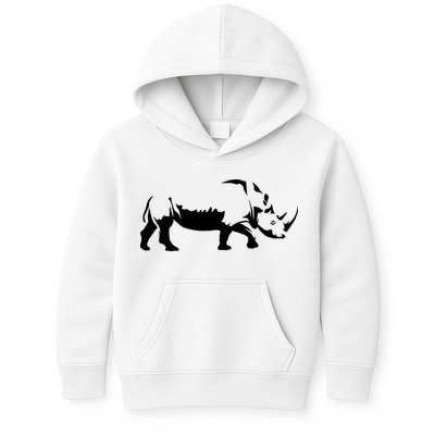Simple Rhino Cut Out Silhouette Kids Hoodie