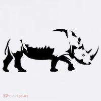 Simple Rhino Cut Out Silhouette Short Acrylic Beanie